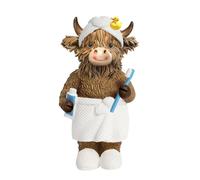 Resin Mini Cow Figurines Rustic Realistic Cute Animal Decor - Cow Statue Set for Indoor Outdoor Use | Strong Weather Resistant Resin Design System, Fine Detail Sculpted Structure Feature, Stylish