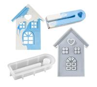 Resin Molds, Silicone Molds, Non Stick House Shape Crafts Casting Tool| House Candle Mold for Wax Cement Clay Soap Candlestick Plaster Table Ornament