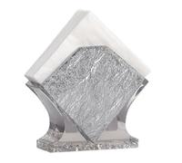 Resin Napkin Holder - Square Commercial Paper Towel Stand (570g) - Tabletop Vertical Storage in 4 Colors Boîte de mouchoirs(Silver 1)
