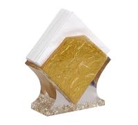 Resin Napkin Holder - Square Commercial Paper Towel Stand (570g) - Tabletop Vertical Storage in 4 Colors Boîte de mouchoirs(Golden)