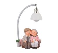 Resin Old Marié Couple Ororment avec Un Couple De Personnes Âgées À LED Figurine pour Chambre Ou Décoration De Salon Grand-mère Figurine