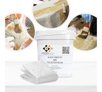 Resin Pro - 700 GR Kit de Réparation Résine Polyester + Fibre de Verre 1M2 MAT 300g/m2 - Rapide, Simple et Durable, Matériau de Renforcement, Résine Polyester Orthophtalique