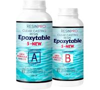 Resin Pro EPOXYTABLE 5 RÉSINE ÉPOXY Pour Création de Table Rivière, Coulage 5 cm, Stratification, Bricolage, et Autres Créations Artistiques et Artisanales (1,55 Kg)