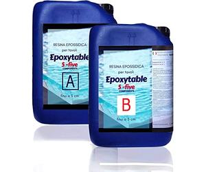 Resin Pro EPOXYTABLE 5 RÉSINE ÉPOXY Pour Création de Table Rivière, Coulage 5cm, Stratification, Bricolage, et Autres Créations Artistiques et Artisanales (9 Kg)