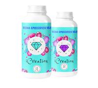 Resin Pro ICreation Résine Epoxy à prise Rapide, Catalyse en Moitié de Temps, pour Moules en Silicone, Bijoux, Créations d'Art, DIY, Fabriquée en Italie - 750g