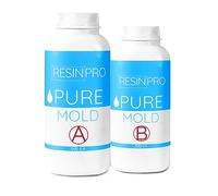 Resin Pro Pure Mold: Caoutchouc de Silicone Liquide Translucide Et Rapide (1Kg) pour La Création de Moules pour Résines Époxy, Polyuréthane, Cire, Savon Gypse Ciment - Dureté 13 Shores