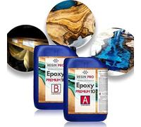 Resin Pro ® Résine Epoxy EPOXY PREMIUM pour grandes coulées jusqu'à 7,5 cm, Idéale pour les tables en bois, les grandes coulées, les œuvres artistiques sans bulles - 100% Made in Italy - Kg 28,4