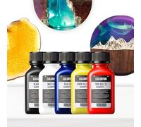 Resin Pro Set de 5 Pâtes Colorantes, Concentrées, Couleurs Intenses et Lumineuses pour Résines Époxy - DIY, Bijoux, Tableaux en Résine, Créations Artistiques (5x25 ml)