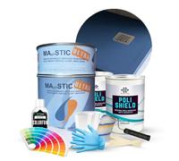 Resin Pro® ShowerFix Kit - Réparation Receveur de Douche/Baignoire avec Mastic Époxy Rapide, Peinture de Protection, Made in Italy - Bleu Foncé Mat