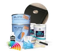 Resin Pro® ShowerFix Kit - Réparation Receveur de Douche/Baignoire avec Mastic Époxy Rapide, Peinture de Protection, Made in Italy - Noir Brillant