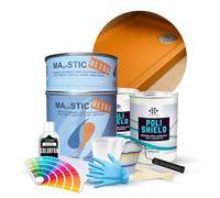 Resin Pro® ShowerFix Kit - Réparation Receveur de Douche/Baignoire avec Mastic Époxy Rapide, Peinture de Protection, Made in Italy - Orange Brillant