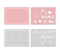 Resin Tray - Mothers Day Molds Silicone | 2PCS Hollow Letter Floral Tray Resin Mold, Durable Silicone Craft Mould For DIY Accessories, Kitchen Art Projects, Home Decoration, Holiday