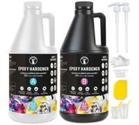 resinangel Résine Époxy Kit 3.8L / 1Gallon,Mélange Facile 1:1 Résine Époxy Ultra Transparente,Faible Viscosité - pour Table Rivière, Bois, Fleurs Séchées, Artisanat et Moulages en Résine