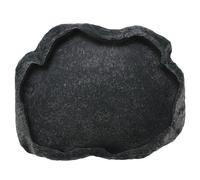 Résine ABS, Bol d'alimentation de Nourriture et d'eau de Roche de Reptile de Longue Durée pour L'Alimentation, l'eau d'alimentation, Crabe de Tortue de Gecko de Lézard de Dragon (M.)