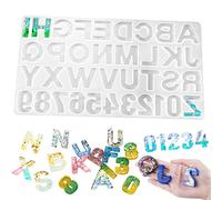 Résine Bijoux Creation, Lettres Chiffres Silicone Moulle, Mold Alphabe Resine Epoxy, Art Résine DIY Craft Fabrication de Bijoux Outil