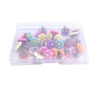 Résine colorée Rose Petite Fleur Punaise Tableau en liège Punaise Fleur fleurons colorés Photo caractéristique Conseil pour Bureau ou décoration intérieure Outils de Bijouterie (B, One Size)
