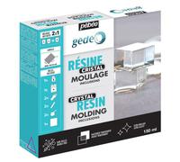 Pébéo - Gédéo Kit Résine Cristal 150 ML - Résine Époxy Transparente Effet Pâte de Verre - Pébéo Cristal - Pour Inclusion, Coulage, Moulage, Vernis - Compatible Bois & Autres Matériaux 150 ML