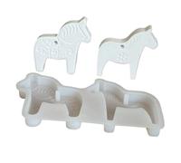 Résine de cheval en silicone, forme 47 g, 15,7 x 8,4 x 1,5 cm, flexible | Trou pour artisanat avec béton en plâtre polymère en résine | Moule en silicone réutilisable pour décoration d