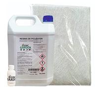 Résine de polyester 5 kg pour réparations Fibre 5 m², résine de polyester 5 kg et catalyseur de peroxyde 100 g