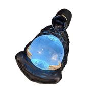 Résine Dieu de la mort en cristal - Chauve-souris volante - Décoration d'Halloween pour fêtes à la maison et cadeaux de collection - Boule de cristal mystérieuse avec effet LED