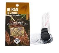 Résine d'Oliban de Somalie à brûler + rouleau de 10 charbons Noir