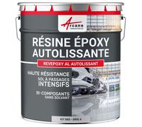 ARCANE INDUSTRIES Résine Epoxy Autolissante - Peinture pour Sol : Déco intérieure, Atelier - Effet Miroir - 5 kg Telegris 4 - RAL 7047