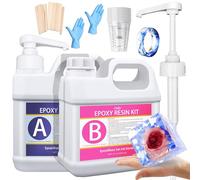 Résine époxy avec durcisseur - 2,7 kg/2,4 l - Résine transparente pour coulée sans bulles, plateaux de table, bijoux et moules