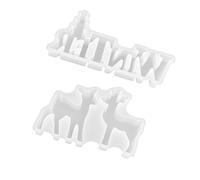 Résine époxy compatible cerf en silicone lettre d'hiver pour savon, vacances, cire de bougie décorative