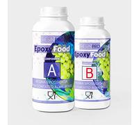 RESINE EPOXY EPOXYFOOD POUR CONTACT ALIMENTAIRE-1,55 kg: Idéal pour les tables, plateaux, assiettes et sous-verres - Gants gratuits - 100% Made in Italy