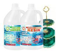 Résine époxy - Kit de résine époxy transparente de 8 L pour dessus de table, moulage d'art, revêtement en bois, fabrication de bijoux, ornement, bricolage et artisanat, faible odeur, non toxique
