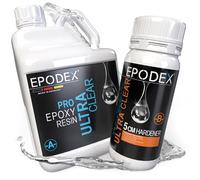 Résine époxy Kit PRO+ EPODEX | Résine cristal pour des coulées jusqu’à 5 cm | Kit résine de coulée avec ou sans pigments de couleur | Pour tables rivières, lampes, grande coulée et plus