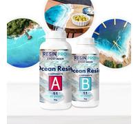 Résine époxy Resin Pro Ocean pour créer des effets d'art océanique, résine époxy transparente haute densité et résistante à l'humidité, résine époxy parfaite pour vos créations ! (2kg)