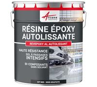 Résine Époxy Sol Autolissante Carrelage et Béton 5 kg Noir Graphite