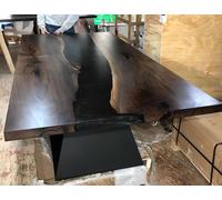 résine époxy table à manger vrai bois meubles massifs cascade table époxy 220x100cm
