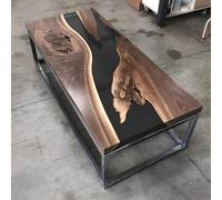 résine époxy table de rivière Bois véritable Noir eau Tissche Epoxy Meubles Massifs