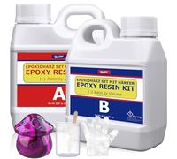 Résine époxy Transparente 1.4kg - 1:1 Ratio Epoxy Resin Cristalline pour Moulage, Revêtement, Fabrication de Bijoux, Bois, Tables de Rivière - Resine Epoxy en 2 Parties Sans Bulles pour Coulée, Table