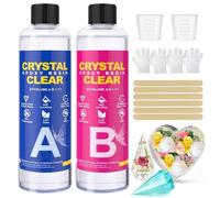 Resine Epoxy Transparente et Durcisseur,16oz/ 474ml ésine époxy transparente, 1: 1 Ratio Transparent Résine époxy Cristalline