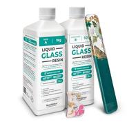 Résine Époxy Transparente Liquid Glass, Effet Verre - Idéale pour Bricolage, Bijoux, DIY et décorations, créations artistiques, modélisme. Colorable, facile à utiliser (1,5 kg)