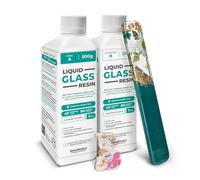Résine Époxy Transparente Liquid Glass, Effet Verre - Idéale pour Bricolage, Bijoux, DIY et décorations, créations artistiques, modélisme. Colorable, facile à utiliser (750 gr)