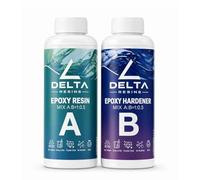 Résine époxy ultra transparente non toxique - Résine + durcissante, effet eau pour créations artistiques, revêtement de surface, modélisme, bricolage, bricolage - DeltaResins (la plus classique) (1,5