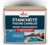 Résine Étanchéité Piscine Carrelée 5 m², support poreux Transparent