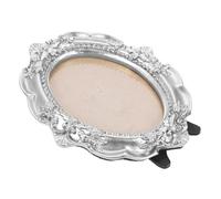 Résine Petit Cadre Photo Ovale Support Décoratif, Vintage Argenté | Bricolage, Usage Maison Miniature, Support Arrière Aléatoire, Style Ancien, pour Passionnés de Miniatures Plusieurs styles