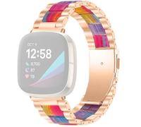 Résine Polie À Main + Bracelet Montre Pour Fitbit Versa 3-Fitbit Sense - Rose Or-Épissage Multicolore