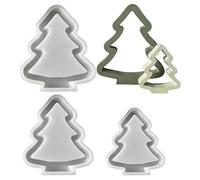 Résine pour Noël - Arbre Fêtes Moule Silicone pour Plâtre | 3 Pièces Outils Pour Créer Art Époxy Savon Artisanat Décorations Fête Maison