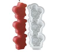 Résine pour Noël | Moule Silicone pour Bougies 3 Cavités | Matériaux pour la création de chocolat Biscuits Bonbons Savon Époxy Craie Décorations | Décorations de Noël