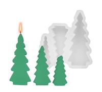 résine - résine en silicone | Plâtre moulage du sapin | décoration d'arbre 3 pièces | Décoration intérieure, accessoires fabrication s