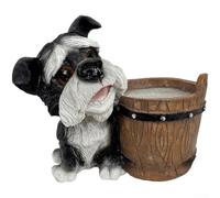 Résine sculptée comme un chien yorkshire avec nœud et expression réaliste pour améliorer le caractère spatial (noir)