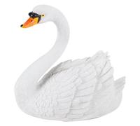 Résine Simulation Flottant Cygne Blanc Figurine Ornement pour Paysage Cour Jardin Décoration