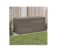 vidaXL Boîte de rangement de jardin 365314 – Résine tressée 283 L Gris