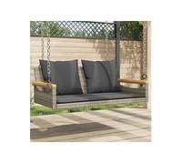 Vidaxl Balancelle Avec Coussins Gris 109x62x40 Cm Résine Tressée